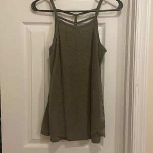 Olive green racerback tank top